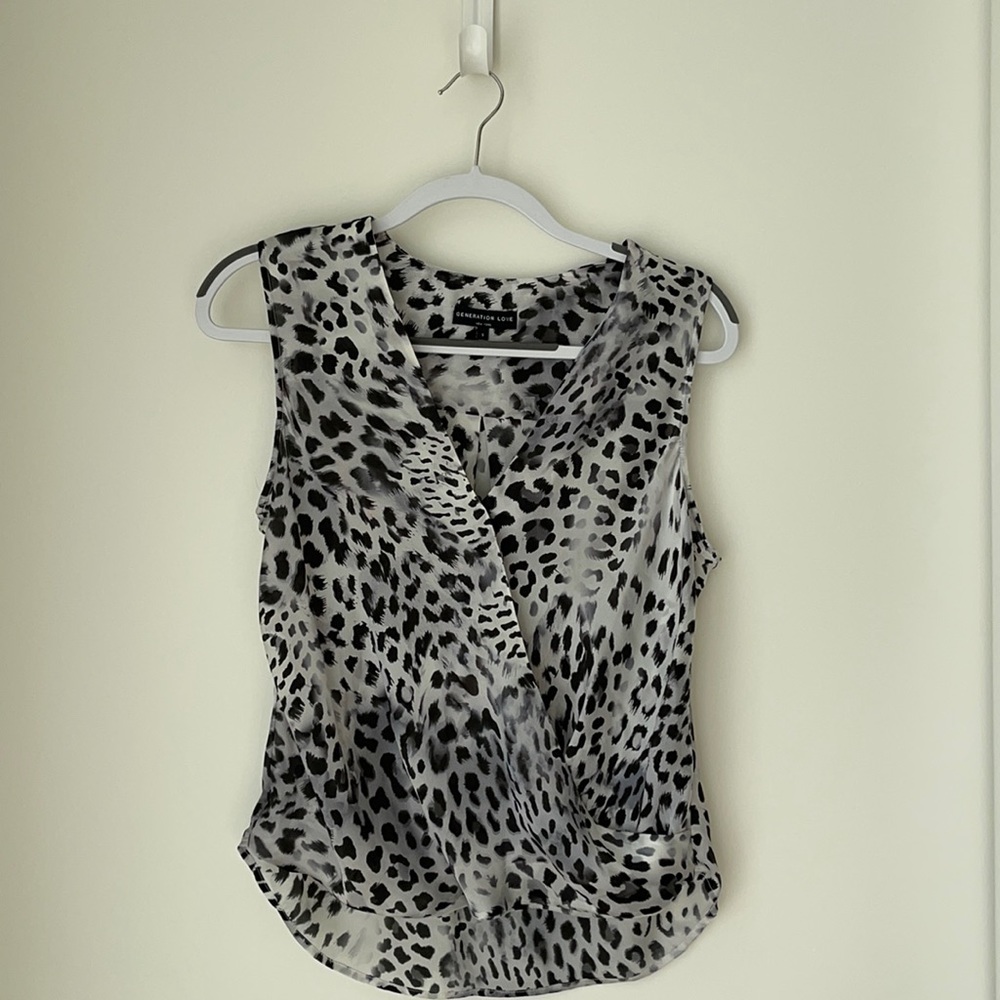 Sleeveless Animal Print Top